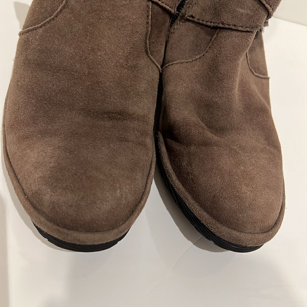 Fly London Perz Brown Suede Wedge Buckle Boots Booties Size 37 - Picture 13 of 13